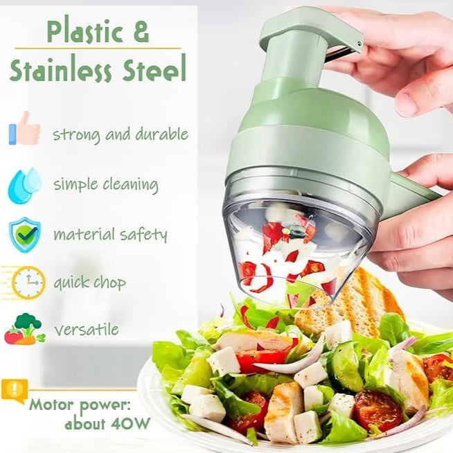 4 in 1 Portable Electric Vegetable Cutter Set