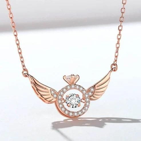 Rose Gold Angel Wings Pendant Chain