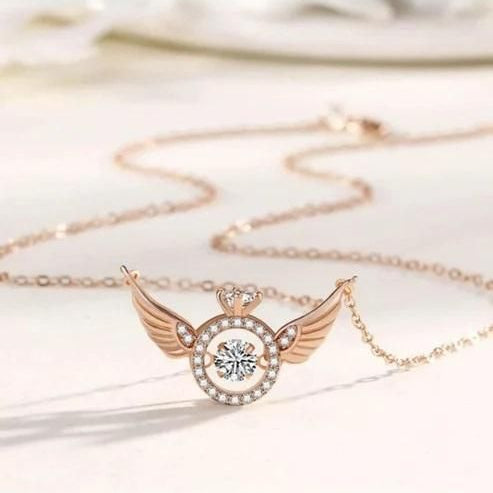 Rose Gold Angel Wings Pendant Chain