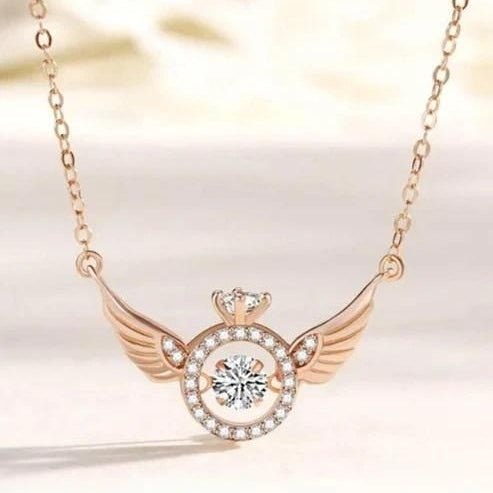 Rose Gold Angel Wings Pendant Chain